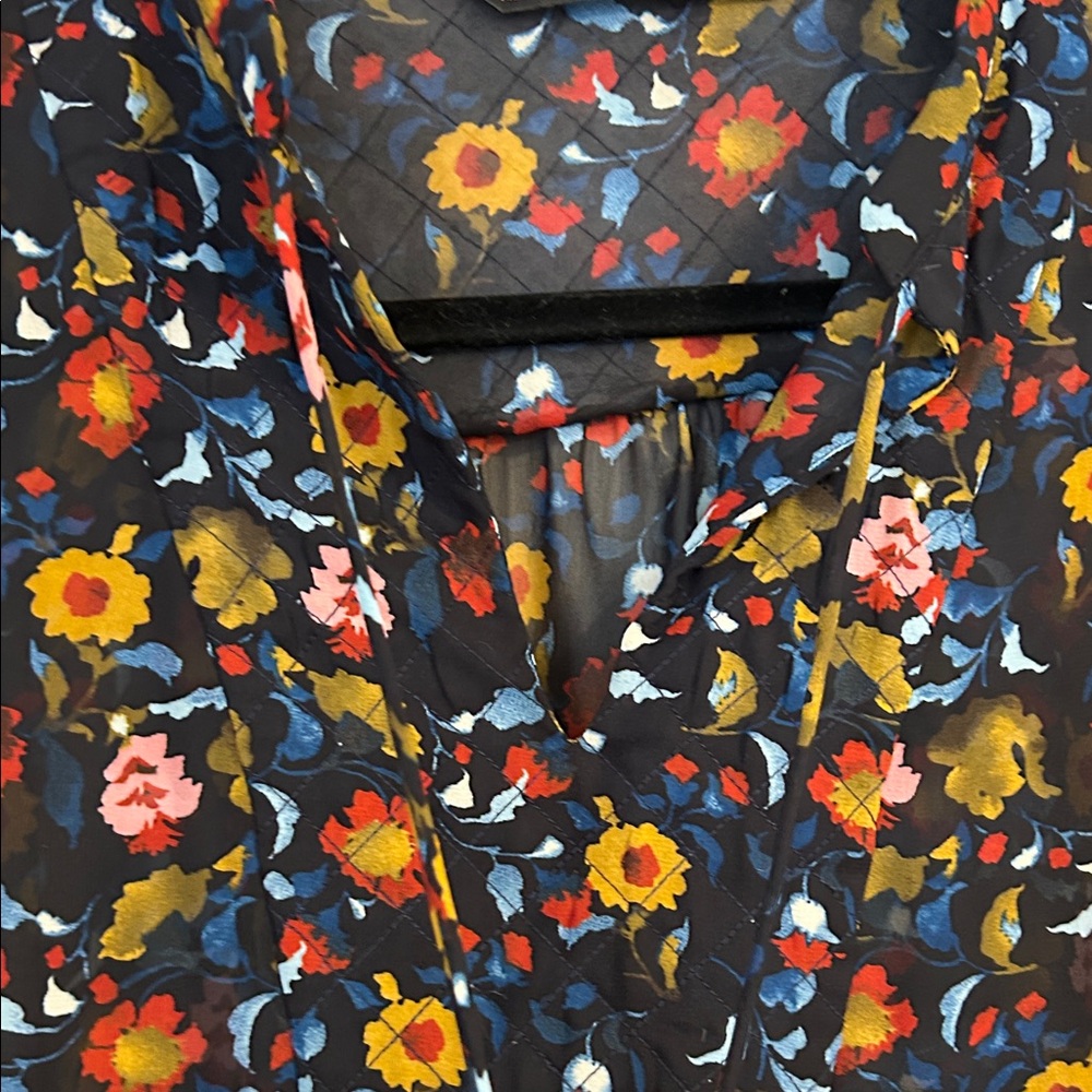 Zara Basic Size Small Multicolor Floral Blouse Na… - image 3